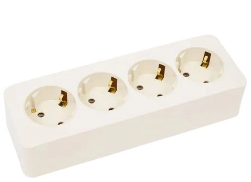 Розетка София 4м ОУ с/з 16А MST16-14-04 сл.кость