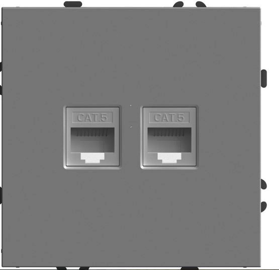 Розетка Эмили комп. 2м RG-45 мех. RST00-5111-10 платин-сер