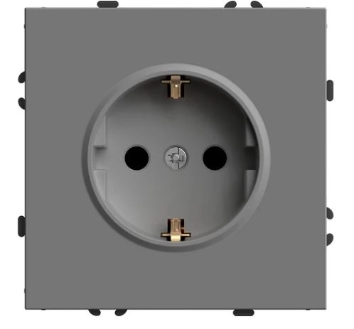 Розетка Эмили 1м з/шт б/з мех.16А RST16-5110-10 платин-сер