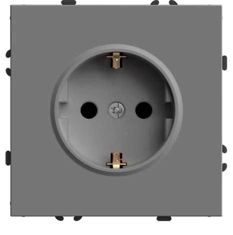 Розетка Эмили 1м з/шт с/з мех.16А RST16-5110-10 платин-сер