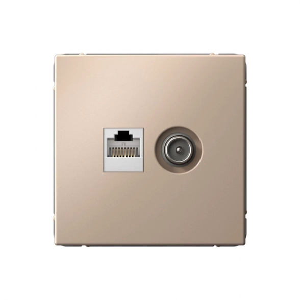 Розетки ArtGallery 2-я ТВ+комп. RJ45 кат.5Е песочный