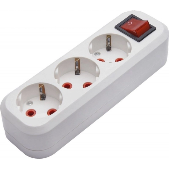 Розетка Бруна 3м с/з с/выкл PST16-311-20 белый