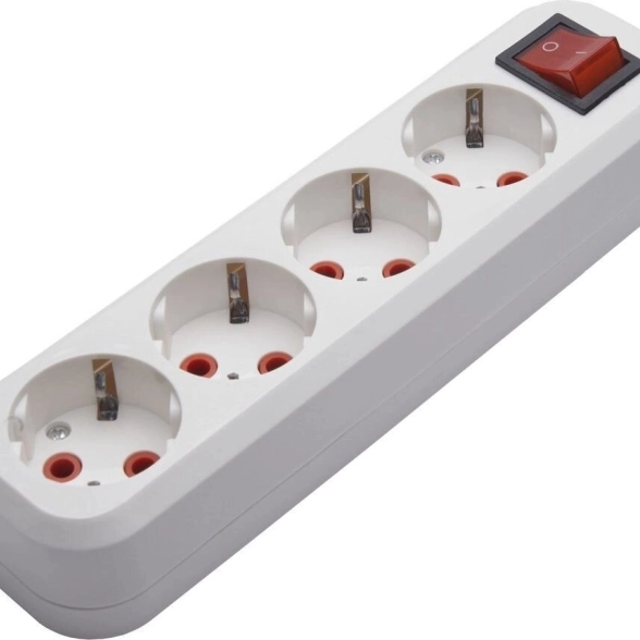 Розетка Бруна 4м с/з с/выкл PST16-411-20 белый