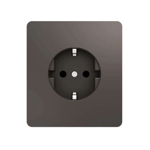 Розетка ROUND 1-я с/з с/у с/шт 16А титан KRANZ