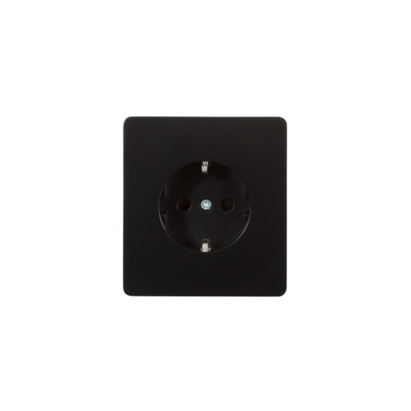 Розетка ROUND 1-я с/з с/у с/шт 16А оникс KRANZ