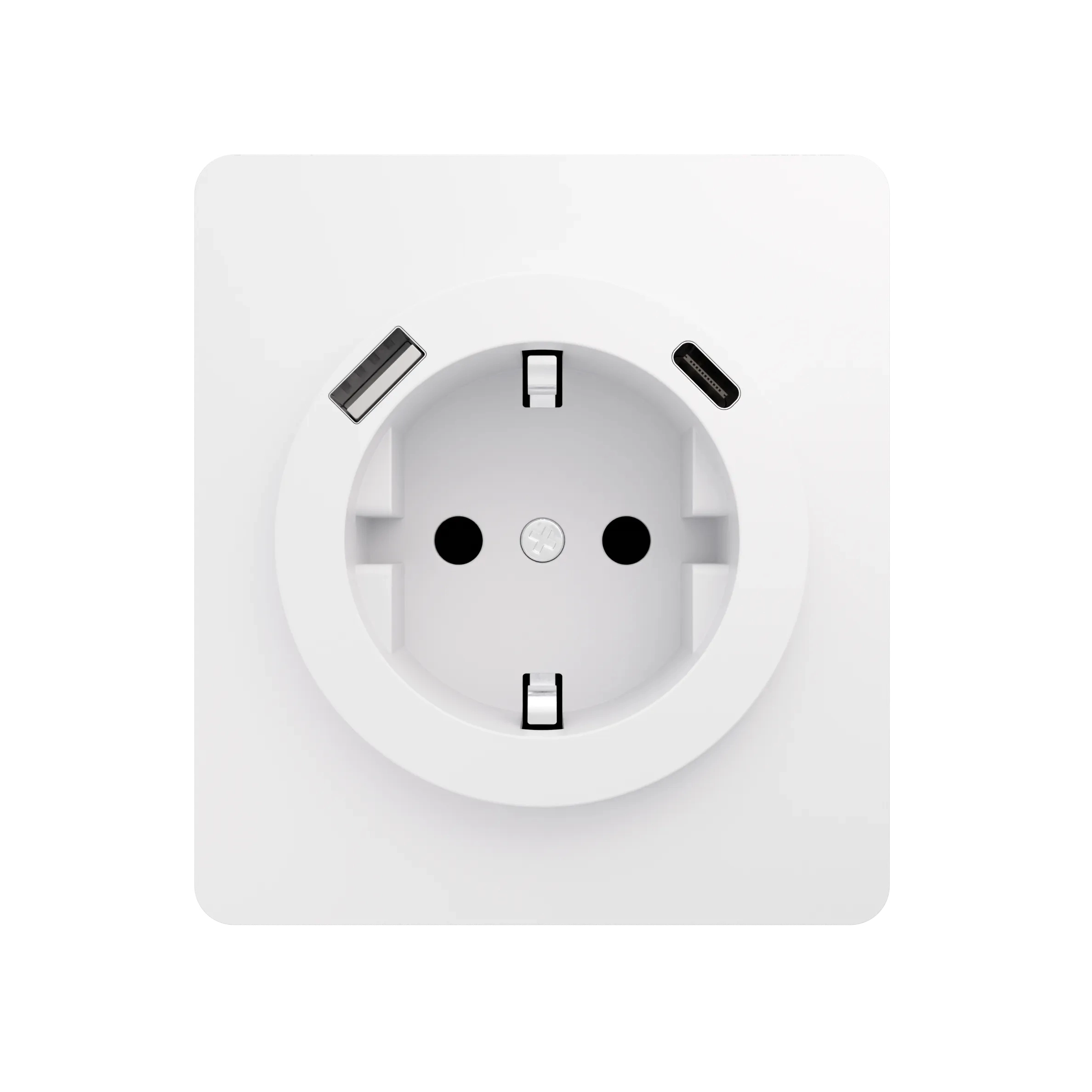 Розетка ROUND 1-я с/з с/у з/шт 16А USB A+C 5B/3A Перл.KRANZ