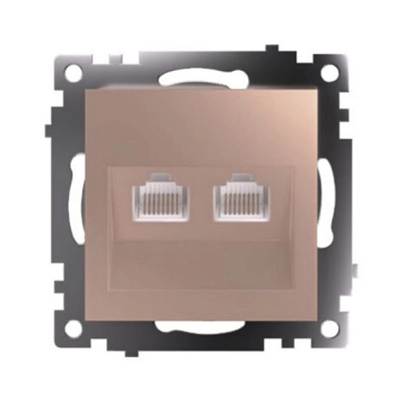 Розетка Катрин комп 2м RJ-45 GLS00-7109-02 мех.шампань