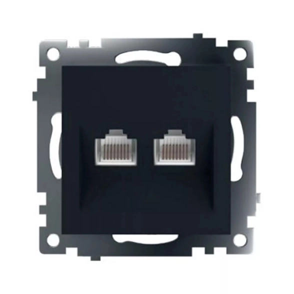 Розетка Катрин комп 2м RJ-45 GLS00-7109-05 мех.черный