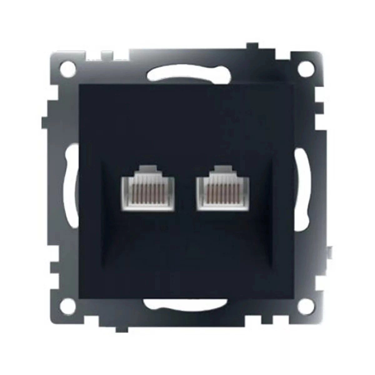 Розетка Катрин комп 2м RJ-45 GLS00-7109-05 мех.черный