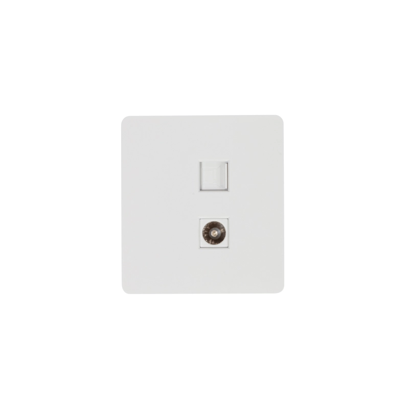 Розетка ROUND комп. RJ45 кат6+TV с/у перламутр KRANZ
