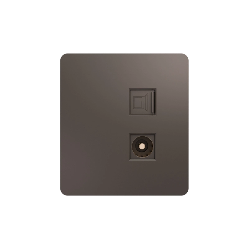Розетка ROUND комп. RJ45 кат6+TV с/у титан KRANZ