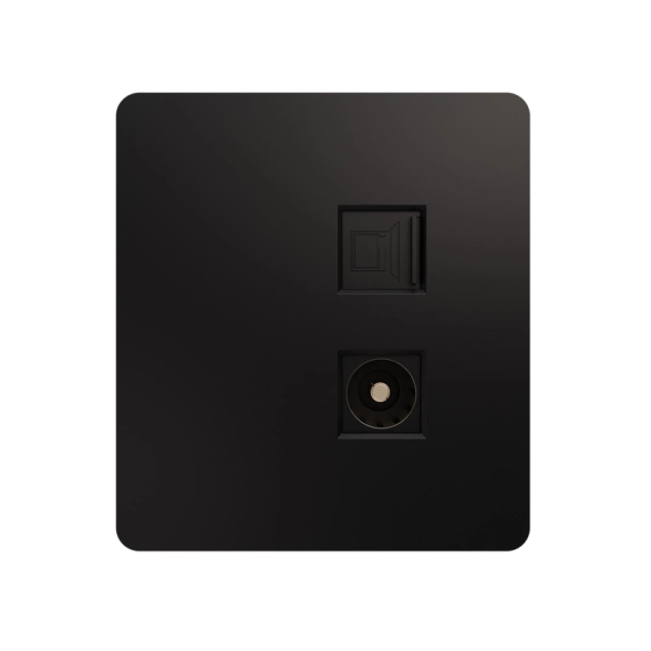 Розетка ROUND комп. RJ45 кат6+TV с/у оникс KRANZ