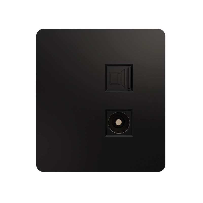 Розетка ROUND комп. RJ45 кат6+TV с/у оникс KRANZ