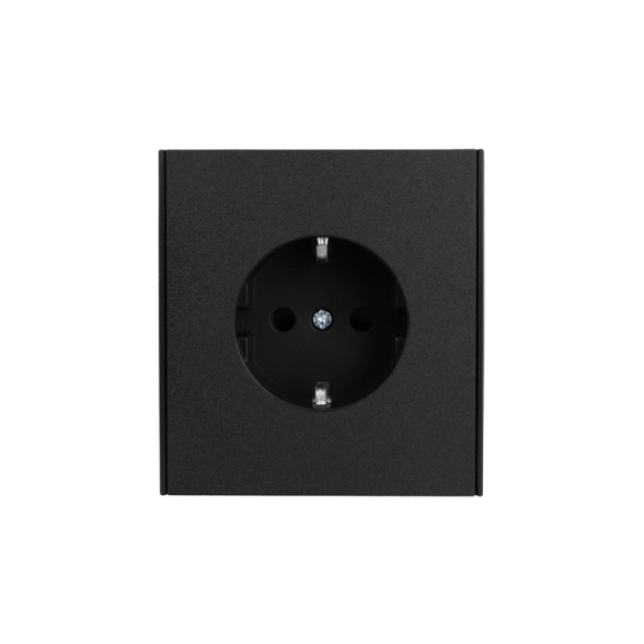 Розетка STRONG 1-ая с/з с/у с/шт 16А антрацит KRANZ