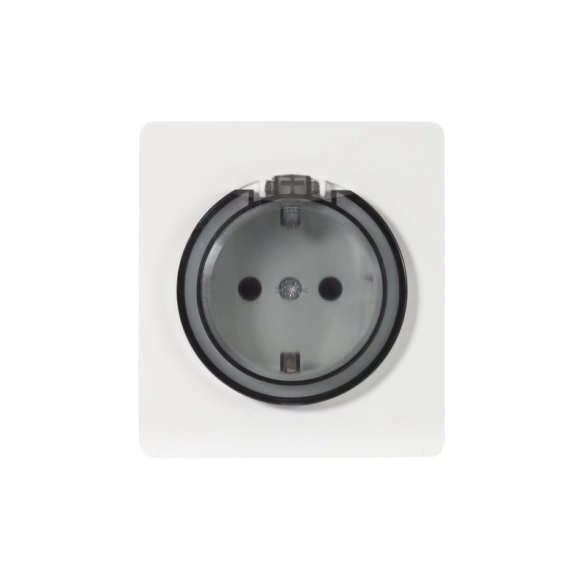 Розетка ROUND 1-ая с/з с/у с/шт/кр 16А перламутр KRANZ