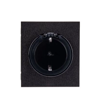 Розетка STRONG 1-ая с/з с/у с/шт/кр 16А антрацит KRANZ