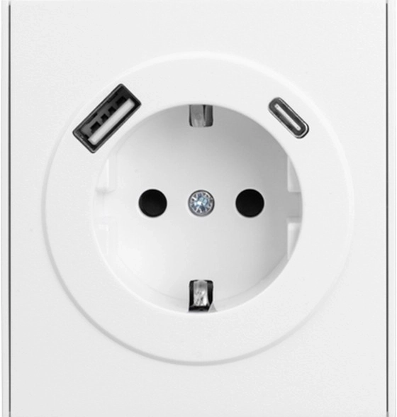 Розетка STRONG 1-я с/з с/у з/ш 16А USB A+C жемчуг KRANZ
