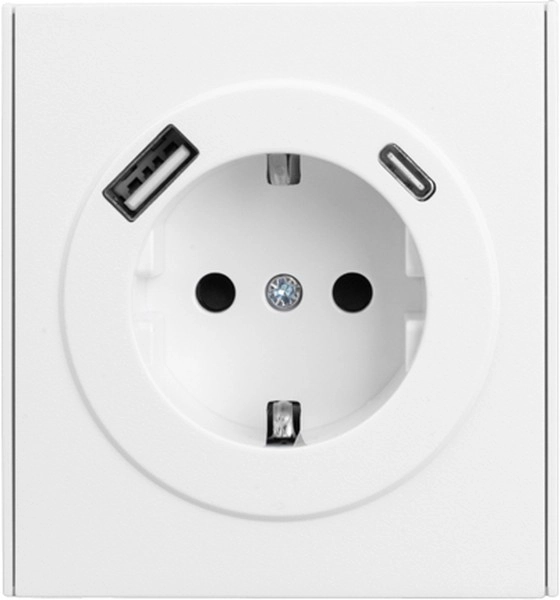 Розетка STRONG 1-я с/з с/у з/ш 16А USB A+C жемчуг KRANZ