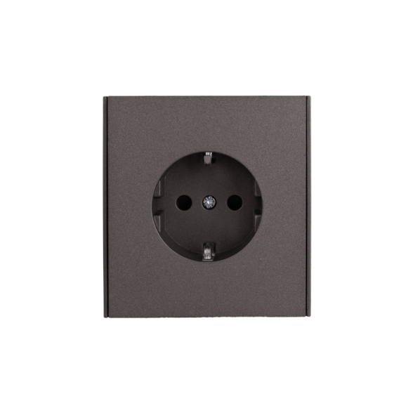 Розетка STRONG 1-я с/з с/у з/ш 16А USB A+C графит KRANZ