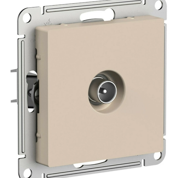 Розетка ATLASDESIGN TV оконеч. скрыт.монтаж песочный