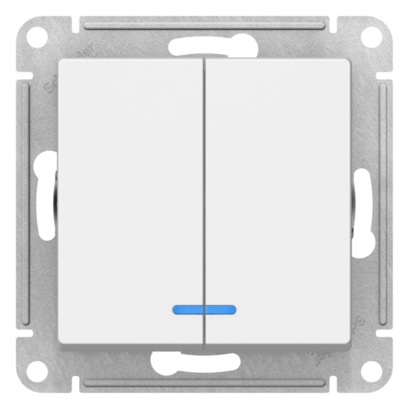 Выключатель ATLASDESIGN 2кл с подсв мех.бел ATN000153