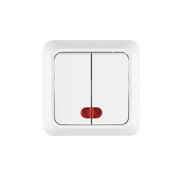 Выключатель 2кл бел TANGO ОП 10А с/п