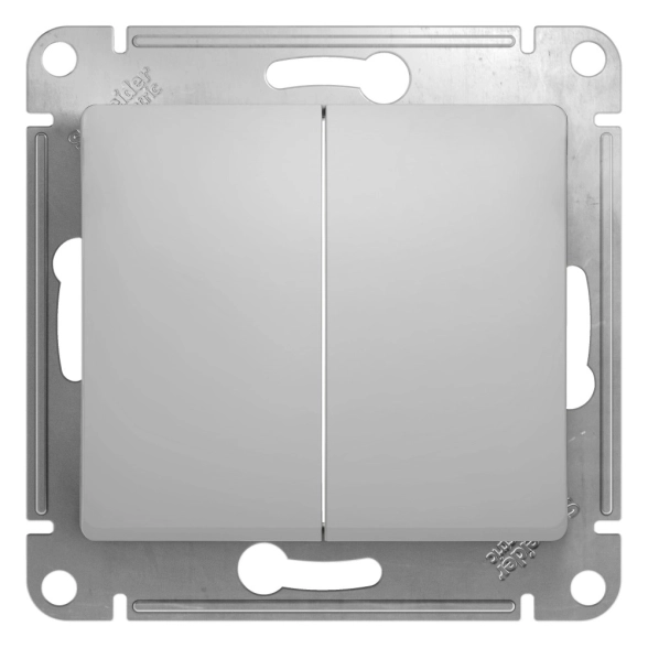 Переключатель Glossa 2кл алюм мех GSL000365