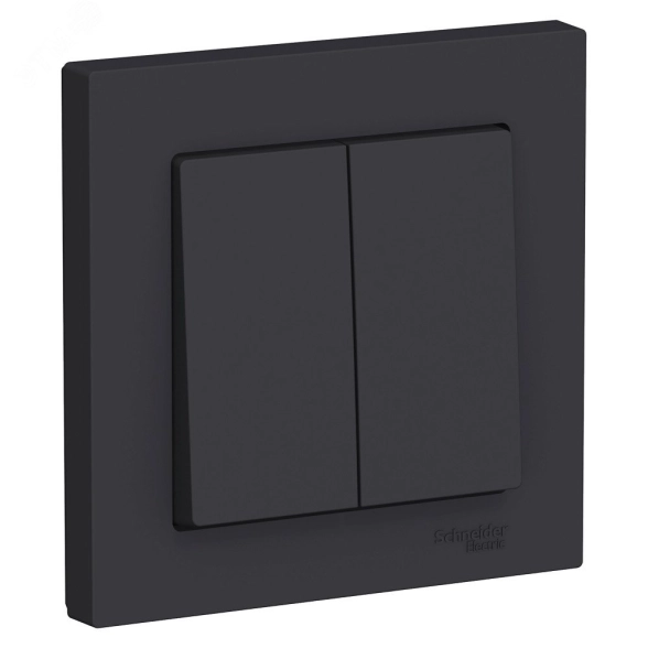 Выключатель ATLAS СП 2кл 10A в/сб карбон ATN001052