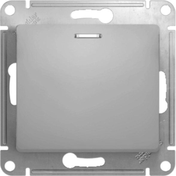 Выключатель Glossa 1кл прох.СП алюм 10А с/п мех GSL000363