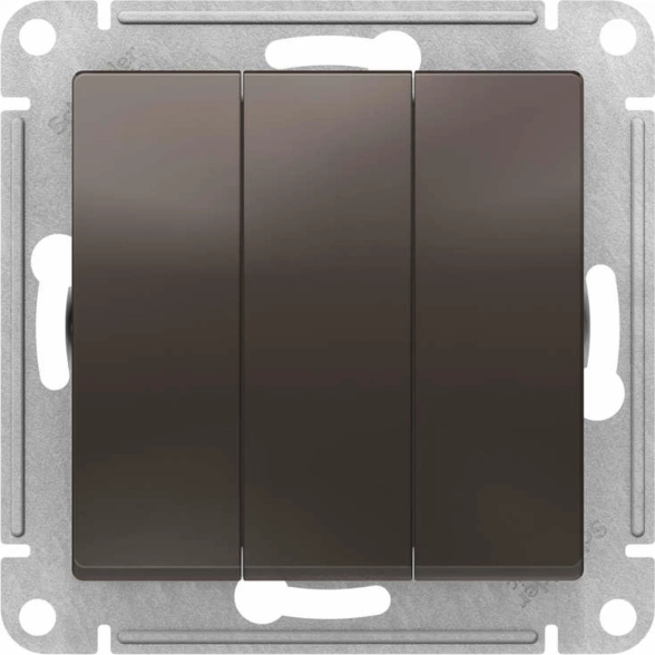 Механизм выкл.ATLASDESIGN 3кл СП 10АХ IP20 с.1+1+1 мокко