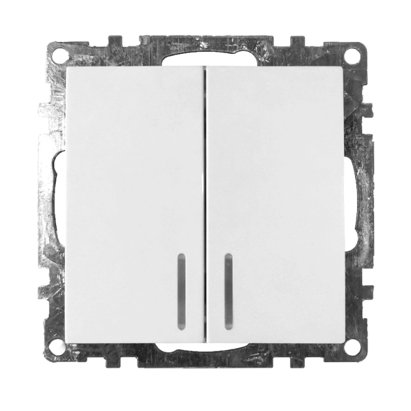 Выключатель Катрин 2кл GLS10-7102-01 инд мех.белый