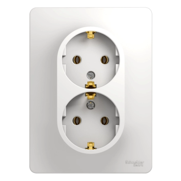 Розетка GLOSSA 2-я с/з СП 16А бел с/р GSL000124