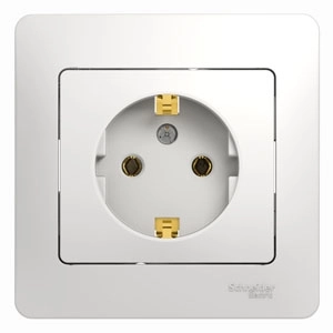 Розетка GLOSSA c/з СП 16А бел c/p GSL000142