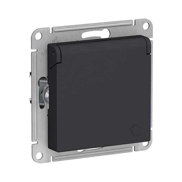 Розетка ATLAS СП 2-я 16A б/з карбон ATN001020 в сборе