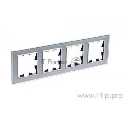Рамка ATLASDESIGN NATURE 4п стекло алюм ATN320304