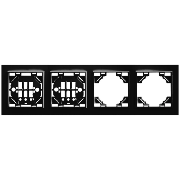 Рамка Эрна 4м гориз. PFR00-9004-03 черный