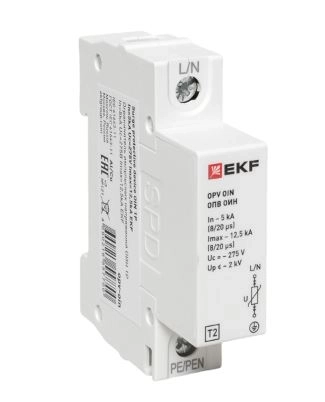 Ограничитель имп.напряжений ОИН 1Р 5kA 275B 12,5kA EKF
