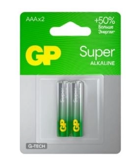 Батарейка GP Super Alkaline AAA-LR03 BP-2 бл.2шт