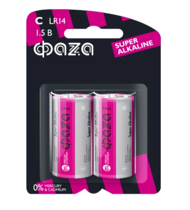 Элемент пит.Faza Super Alkaline LR14 BL-2 бл/2шт