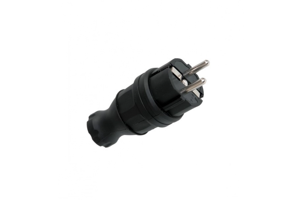 Вилка прямая каучук 2Р+РЕ 16А 230В IP44 EKF DIY