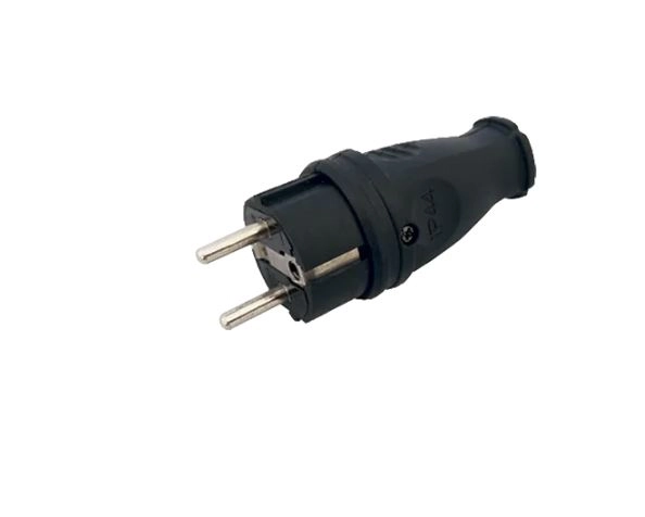 Вилка прямая каучук 2Р+РЕ с/уш 16А 250В IP44 VKL electric