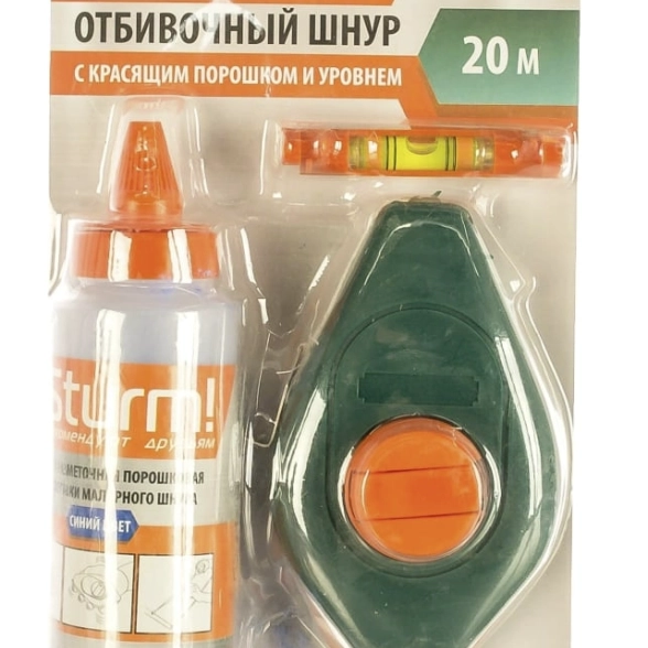 Набор малярный Sturm! 2025-03-CL20 шнур+порошок+уровень