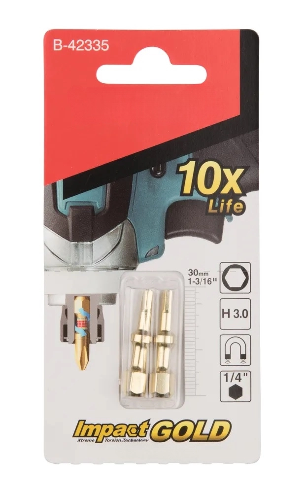 Бита Makita Impact Gold Shorton HEX3,0 30мм E-form 2шт