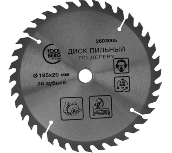 Диск пил. Toolberg 185х20х36Т дерево 2603005