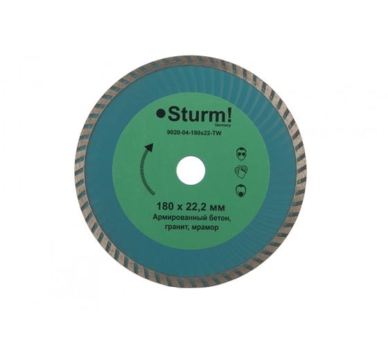 Диск алм. Sturm! 9020-04-180x22-TW 180х22мм турбо Wave