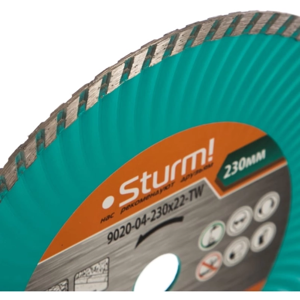 Диск алм. Sturm! 9020-04-230x22-TW 230х22мм турбо Wave-image-1