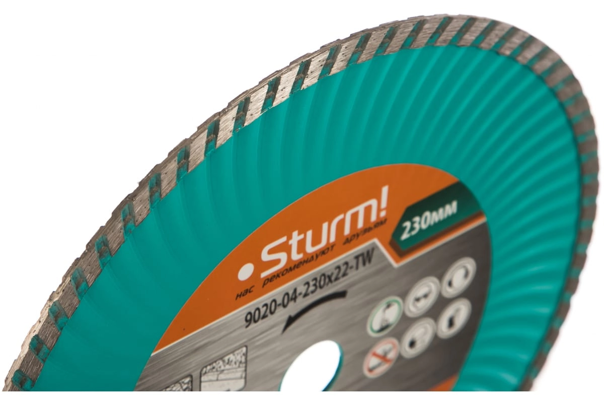 Диск алм. Sturm! 9020-04-230x22-TW 230х22мм турбо Wave-image-1