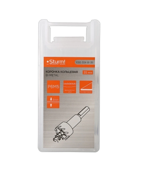 Коронка биметаллическая Sturm! 1090-S04-BI-35 35мм металл-image-1