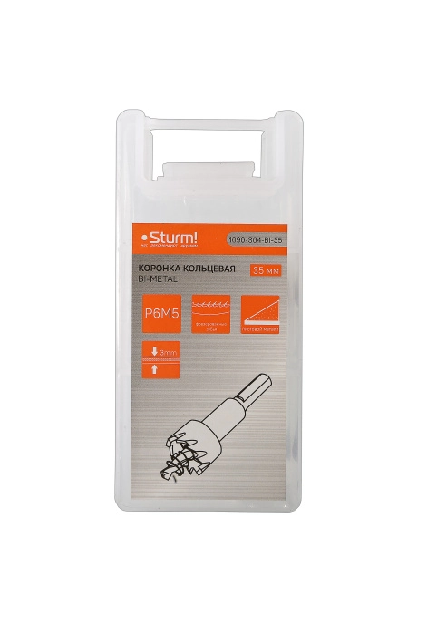 Коронка биметаллическая Sturm! 1090-S04-BI-35 35мм металл-image-1