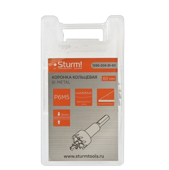 Коронка биметаллическая Sturm! 1090-S04-BI-60 60мм металл-image-1